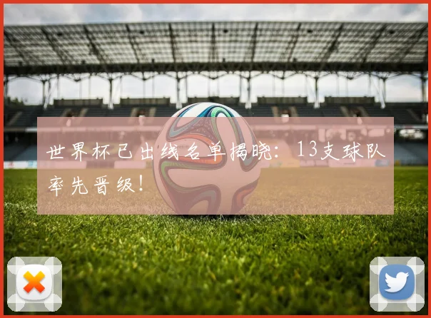 世界杯已出线名单揭晓：13支球队率先晋级！